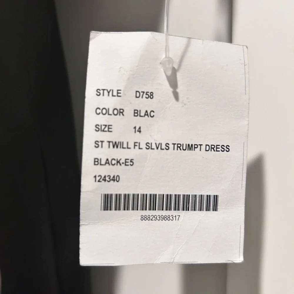 NWT ALFRED SUNG Trumpet Black Maxi Dress with Front Slit Prom Wedding Gala - Picture 8 of 8
